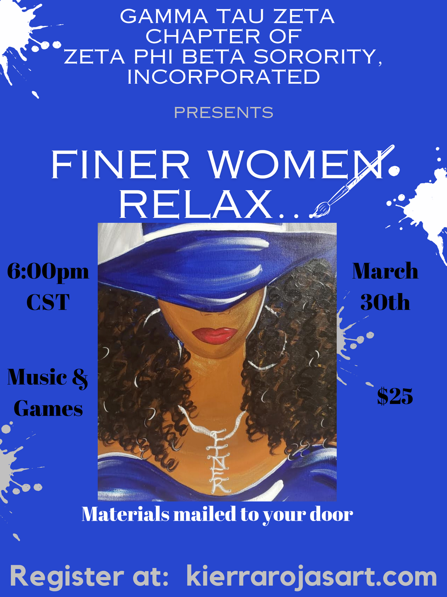 Finer Women Relax... Virtual Paint Party presented by the Gamma Tau Zeta chapter of Zeta Phi Beta Sorority, Incorporated